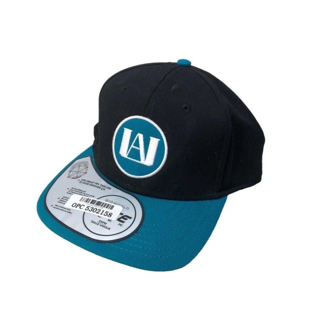 Bioworld My Hero Academia Adult OSFM Black Blue Embroidered Elite Flex Ball Cap